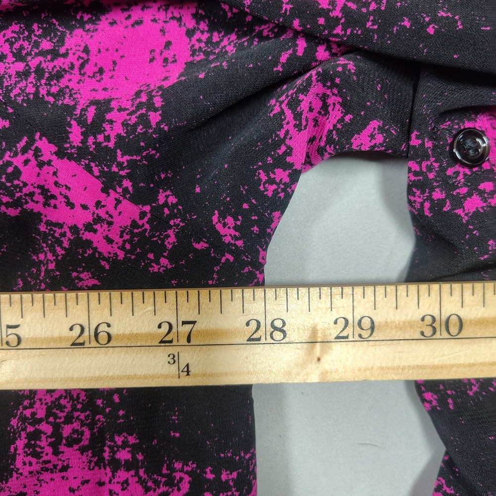 Catherines Tunic Blouse Women 3X Pink Blk Buffalo Plaid Ombre Polyester Spandex - Picture 5 of 7